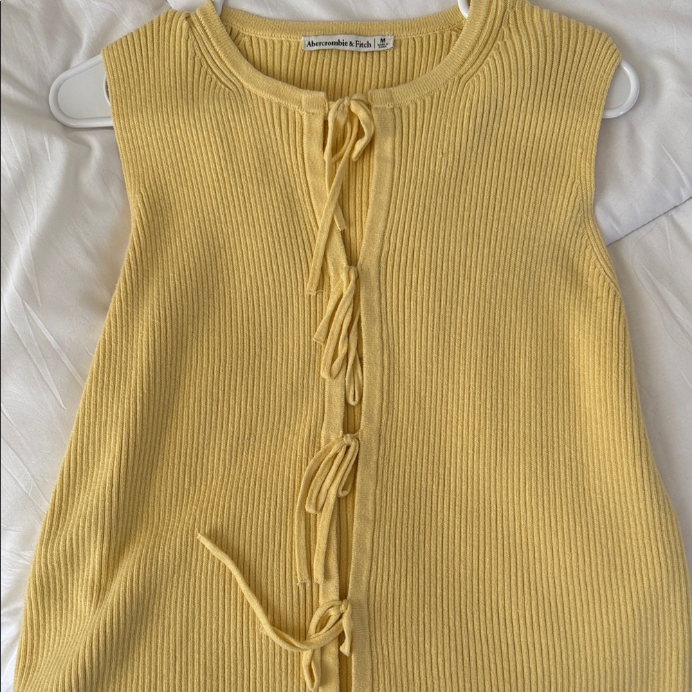 Abercrombie and Fitch Yellow Front Tie Top
